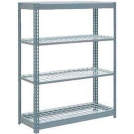 GLOBAL EQUIPMENT Heavy Duty Shelving 48"W x 24"D x 60"H With 4 Shelves - Wire Deck - Gray 601925